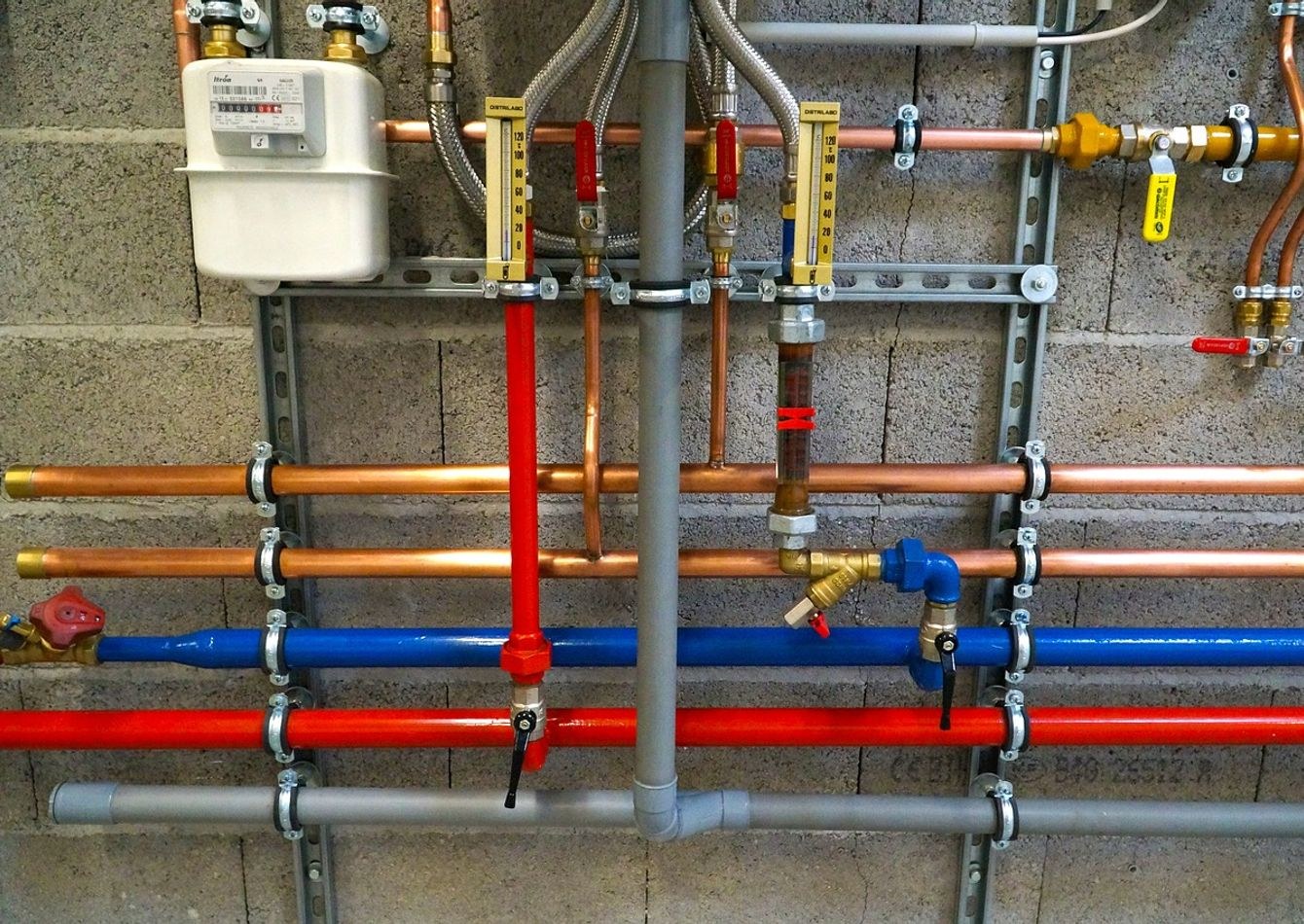 New water supply piping installed in a building